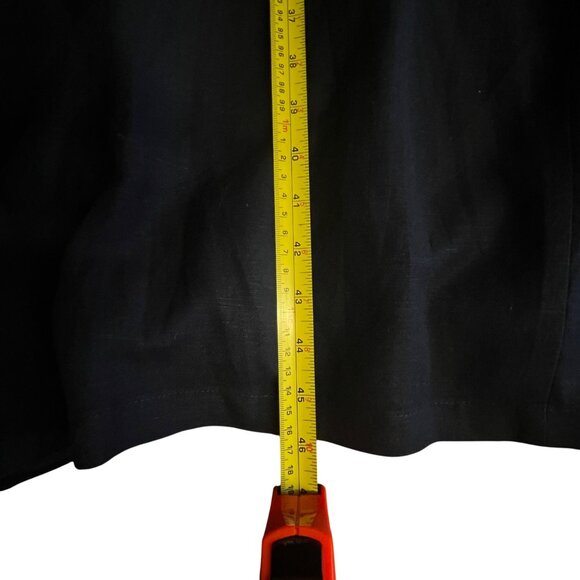 Jessica Howard Navy Blue Button Up Linen Dress Sz 20 Preppy Taillored Academia - Picture 12 of 14